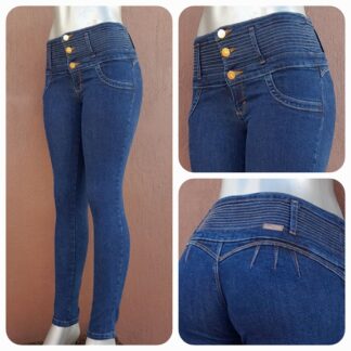 Pantalón de mezclilla con pretina ancha
