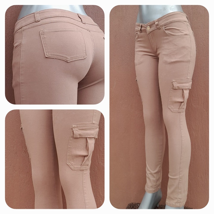 Pantalón cargo para mujer color Camel
